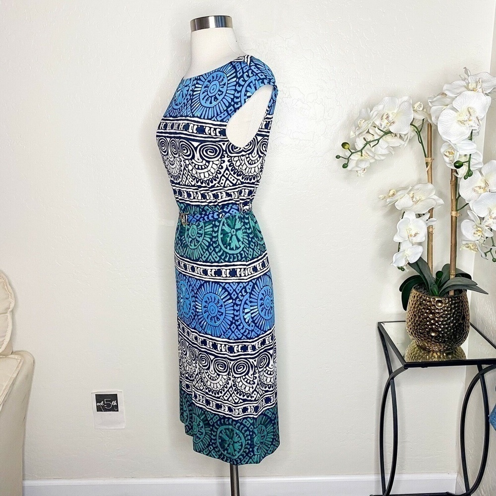 Tory burch belted aztec print silk dress S - Picture 4 of 8